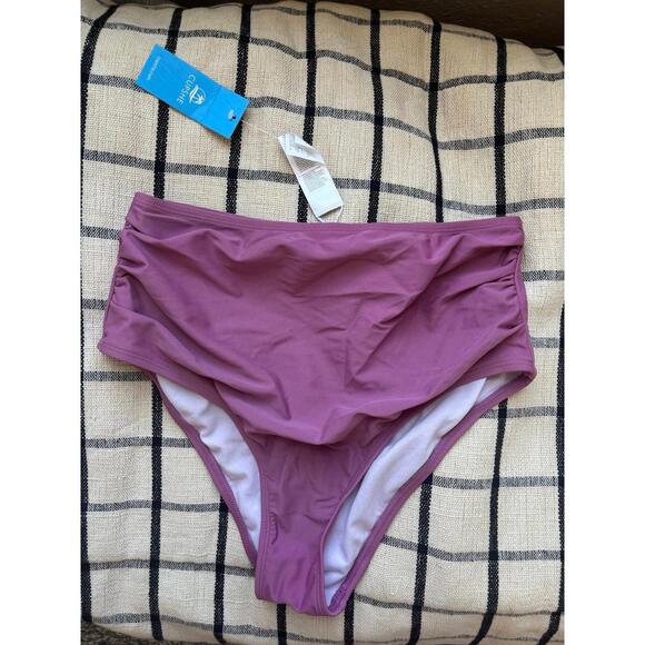 NWT Cupshe high waisted mauve pink swim bottoms size M - Picture 1 of 2
